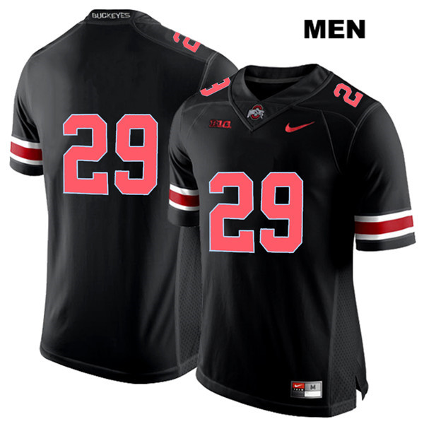Ohio State Buckeyes Men's Marcus Hooker #29 Red Number Black Authentic Nike No Name College NCAA Stitched Football Jersey JR19R21QB